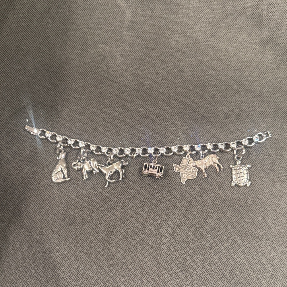 Texas Sterling Silver Charm Bracelet